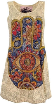 Guru-Shop Longshirt Minikleid Fatimas Hand elfenbein