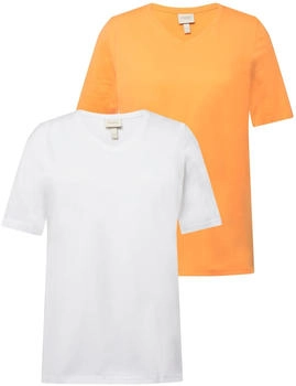 Ulla Popken Shirt pfirsich weiß