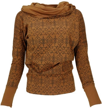 Guru-Shop Longshirt Bio-Baumwolle caramel taupe