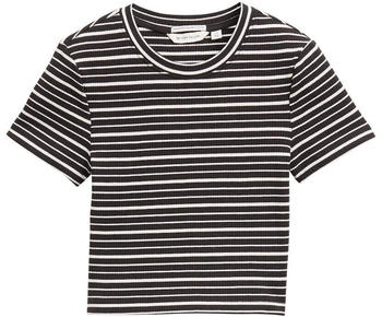 Tom Tailor Ripp T-Shirt mit Streifenmuster black based irregular stripe (1045232_37357)