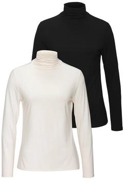 Lascana Shirt schwarz wollwei&szlig;