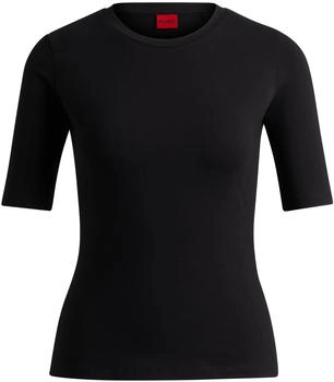 HUGO Slim-Fit T-Shirt aus elastischem Baumwoll-Modal-Mix - Style Darnelia 50515019 Schwarz