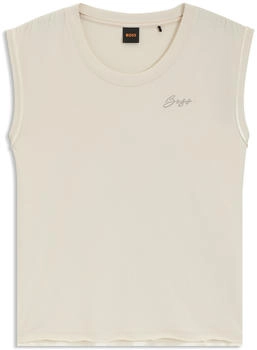 Hugo Boss Top aus Baumwoll-Jersey mit Kristall-Logo - Style C_Elai 50545521 Weiß