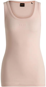 Hugo Boss Slim-Fit Unterhemd aus Stretch-Baumwolle mit Ripp-Struktur - Style C_Ematite 50504245 Hellrosa