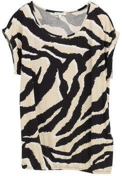 Tom Tailor T-Shirt mit Rundhalsausschnitt abstract beige zebra (1047068_38070)