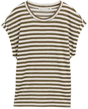 Tom Tailor Denim T-Shirt mit Streifenmuster olive white stripe (1045446_37852)