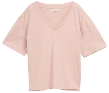 Tom Tailor Denim Boxy Fit T-Shirt mit V-Ausschnitt Rose Smoke (1046558_10880)