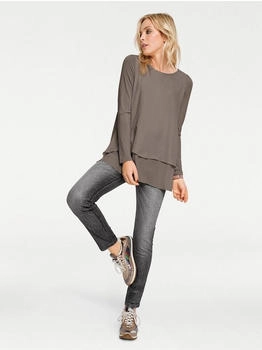 Heine Rundhals-Shirt taupe