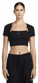 Nike Chill Knit enges kurz geschnittenes Mini-Rib 2-in-1-Oberteil (Damen) - Schwarz (EU - ) HJ1299-010