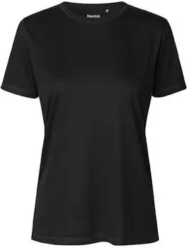 Neutral Damen-Sport-T-Shirt recycelter Polyester schwarz