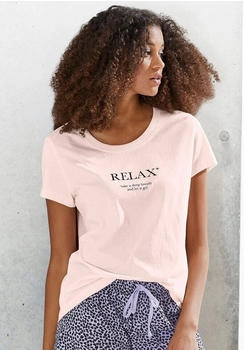 Vivance Dreams Pyjamaoberteil Statementdruck hellrosa