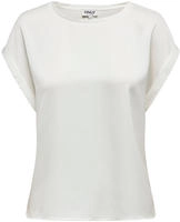 ONLY Kurzarmshirt "ONLLIEKE S/S SATIN MIX TOP WVN NOOS" regular fit, Web, Polyester,