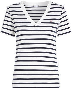 Tommy Hilfiger Slim V-Neck T-Shirt (WW0WW40584) breton dark night navy stp