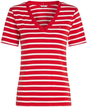 Tommy Hilfiger Slim V-Neck T-Shirt (WW0WW40584) primary red/ecru stp