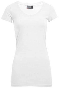 Promodoro V-Ausschnitt T-Shirt lang (3087) weiß