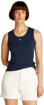 Tommy Hilfiger Ribbed Flag Embroidery Slim Tank Top (DW0DW20673) blue dark navy