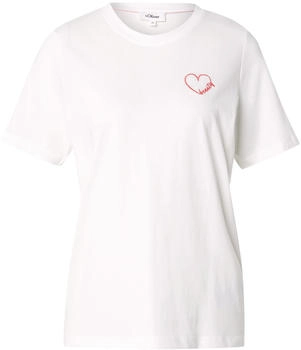 s.Oliver Jerseyshirt aus Baumwolle mit Stickerei creme 2164143.02D7.