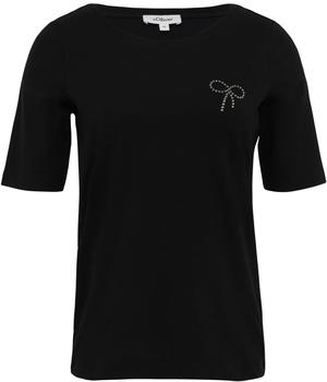 s.Oliver Jersey-T-Shirt im Slim Fit mit Frontprint schwarz 2164086.99D8.