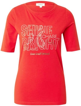 s.Oliver Jersey-T-Shirt im Slim Fit mit Frontprint 2164086 rot