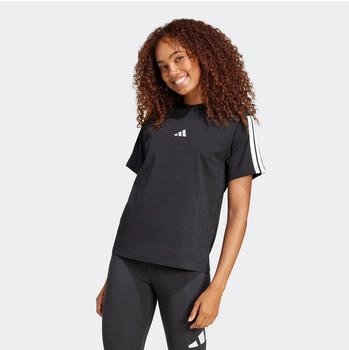 Adidas Essentials 3-Stripes Sleeve Baumwoll-T-Shirt schwarz wei&szlig;
