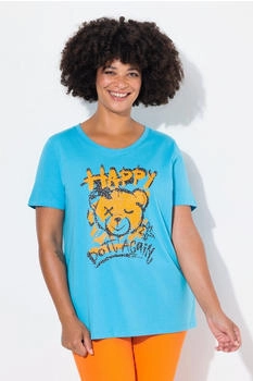 Angel of Style T-Shirt boxy Teddy-Motiv blau schwarz