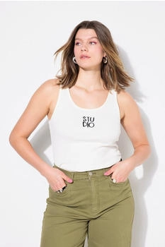 Studio Untold Longtop Ripptop Slim Basic Shape Studio-Stickerei offwhite
