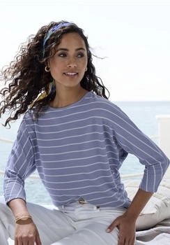 Vivance Dreams 4-Arm-Shirt Streifenstruktur blau weiß