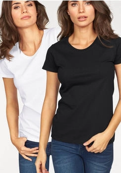 Fruit of the Loom Rundhalsshirt Lady Fit Premium schwarz weiß