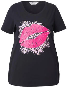 Mia Moda Damen T-Shirt pitaya schwarz