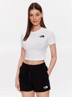 The North Face NF0A55AO-FN4-L, The North Face Crop Damen T-Shirts weiss Gr&ouml;&szlig;e L