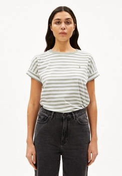 armedangels Idaara Stripes T-Shirt blue sea green