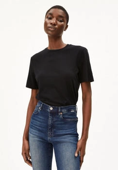 armedangels LUALAA LIN - Frauen Regular Fit T-Shirt - schwarz black (30007366-105)
