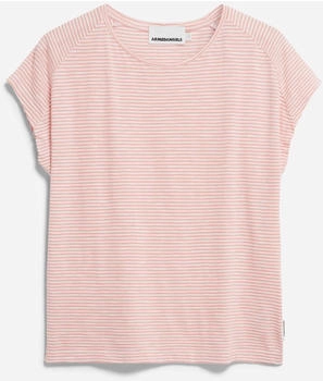 armedangels ONELIAA LOVELY STRIPES T-Shirt oatmilk deep rosalilly