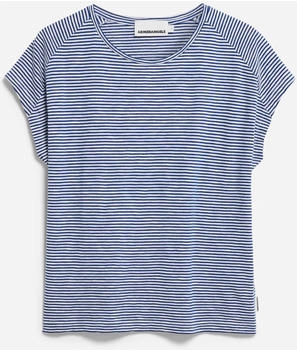 armedangels ONELIAA LOVELY STRIPES T-Shirt oatmilk lapis blue