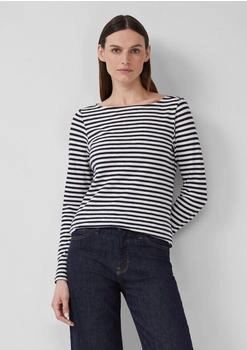 s.Oliver Lässiges Langarmshirt mit U-Boot-Ausschnitt blau|weiß 2171413.59G4.