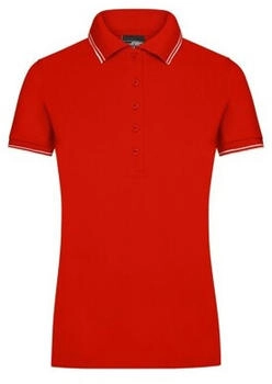James & Nicholson Polo Piqué-Qualität tomato weiß
