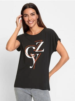 Heine T-Shirt schwarz ecru-bedruckt