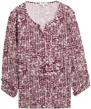 Tom Tailor Shirt hellbeige dunkelrot weiß