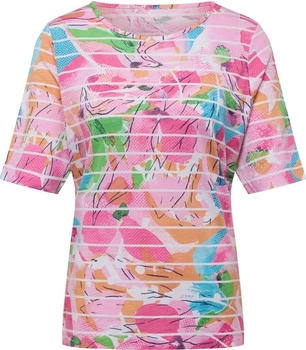 Rabe T-Shirt azur dunkelorange rosa weiß