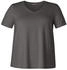 Base Level Curvy T-Shirt 'Alba' v-ausschnitt dunkelgrau