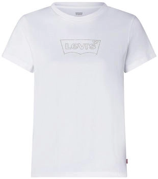 Levi's Rundhalsshirt 'THE PERFECT TEE' wei&szlig; Metallic-Holo Print