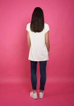 Seidel T-Shirt überschnittenen Schultern offwhite