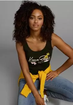 KangaROOS Tanktop femininem Frontdruck schwarz