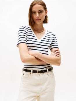 Tommy Hilfiger T-Shirt Kurzarm New Slim Cody V-Ausschnitt blau schwarz dunkelblau
