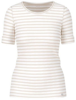 Marc Cain Ringel-T-Shirt aus Baumwoll-Ripp smoke