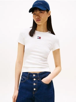 Tommy Hilfiger TJW SLIM BADGE RIB TEE Kurzarmshirt beige ecru