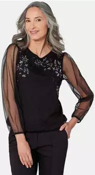 GOLDNER Print-Shirt transparenten Ärmeln