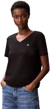 Calvin Klein Archive Jersey Tee V-Ausschnitt schwarz