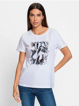 Heine T-Shirt orange schwarz weiß
