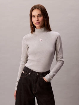 Calvin Klein Langarmshirt Woven Turtleneck grau history